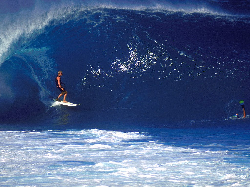 Surfing at Pipeline, Hawaii